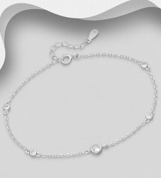 Silverarmband med runda zirkonia stenar - äkta 925 silver