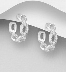 Silverörhängen - snygga kedjeörhängen med cubic stenar
