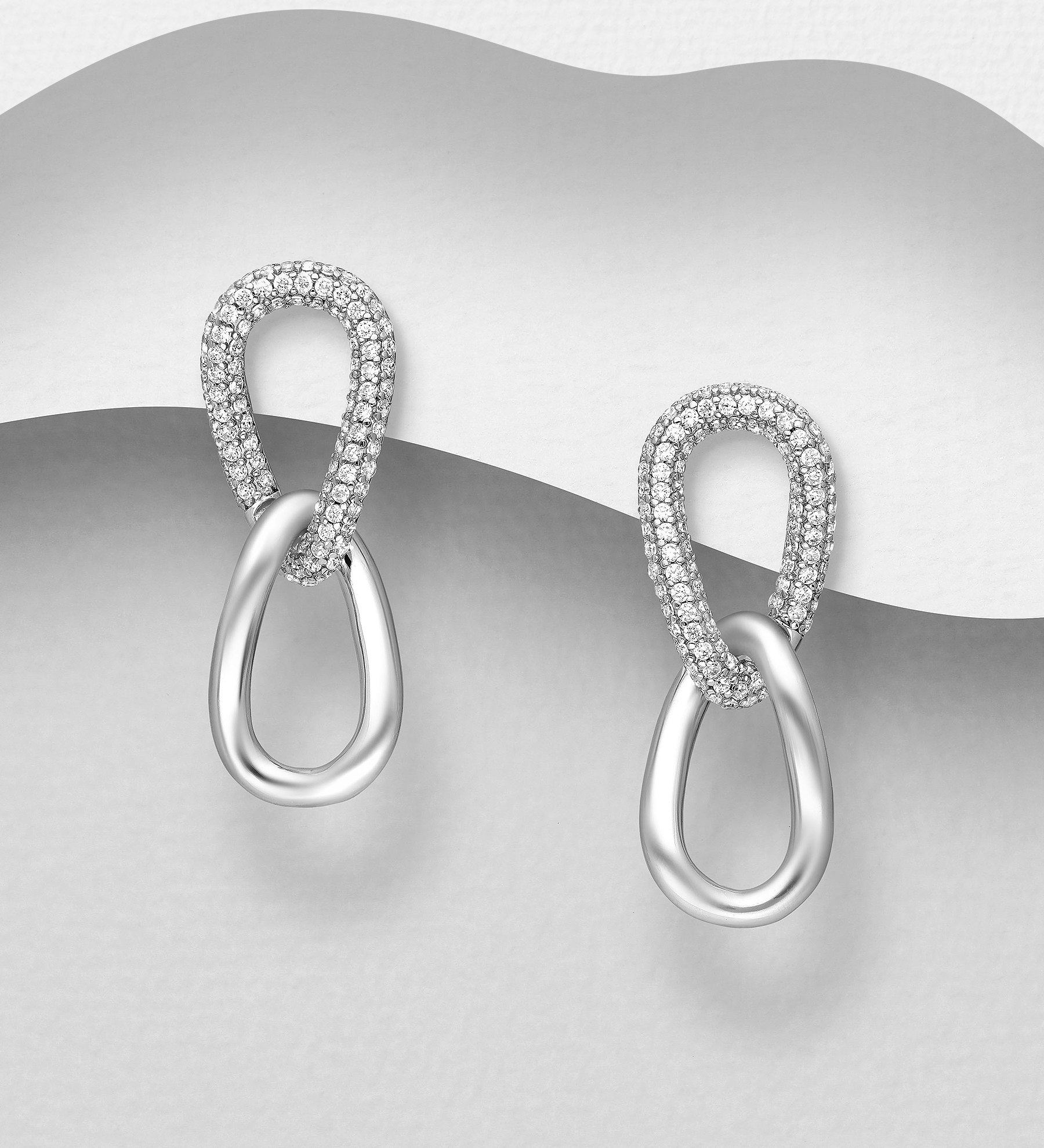 Silverörhängen  stilfull design med stora snygga örhängen till tjej/ dam i äkta 925 sterling silver