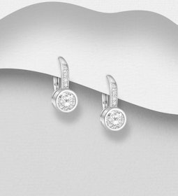 Silverörhängen vackra örhängen i elegant design med cubic stenar
