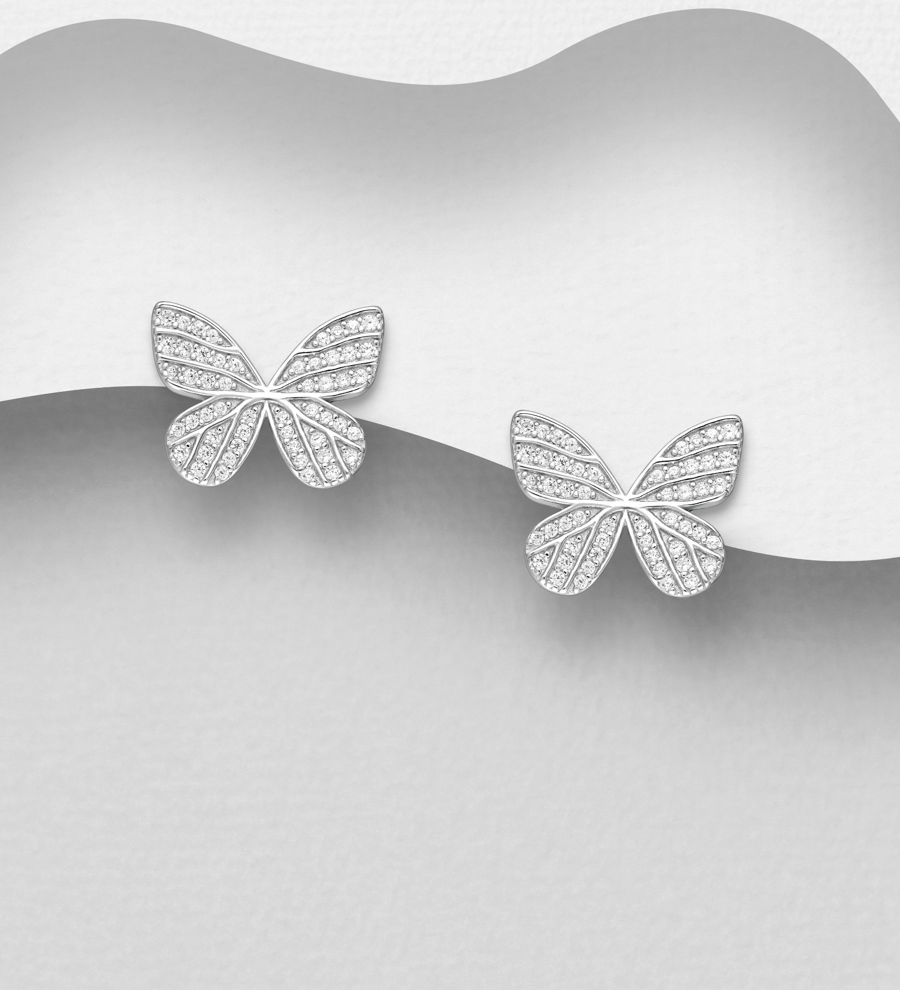 Silverörhängen vackra Fjärilar i äkta 925 sterling silver - örhängen till tjej/ dam i äkta 925 sterling silver