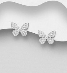Silverörhängen vackra Fjärilar i äkta 925 sterling silver