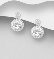 Silverörhängen - stilfulla örhängen med runda cubic stenar