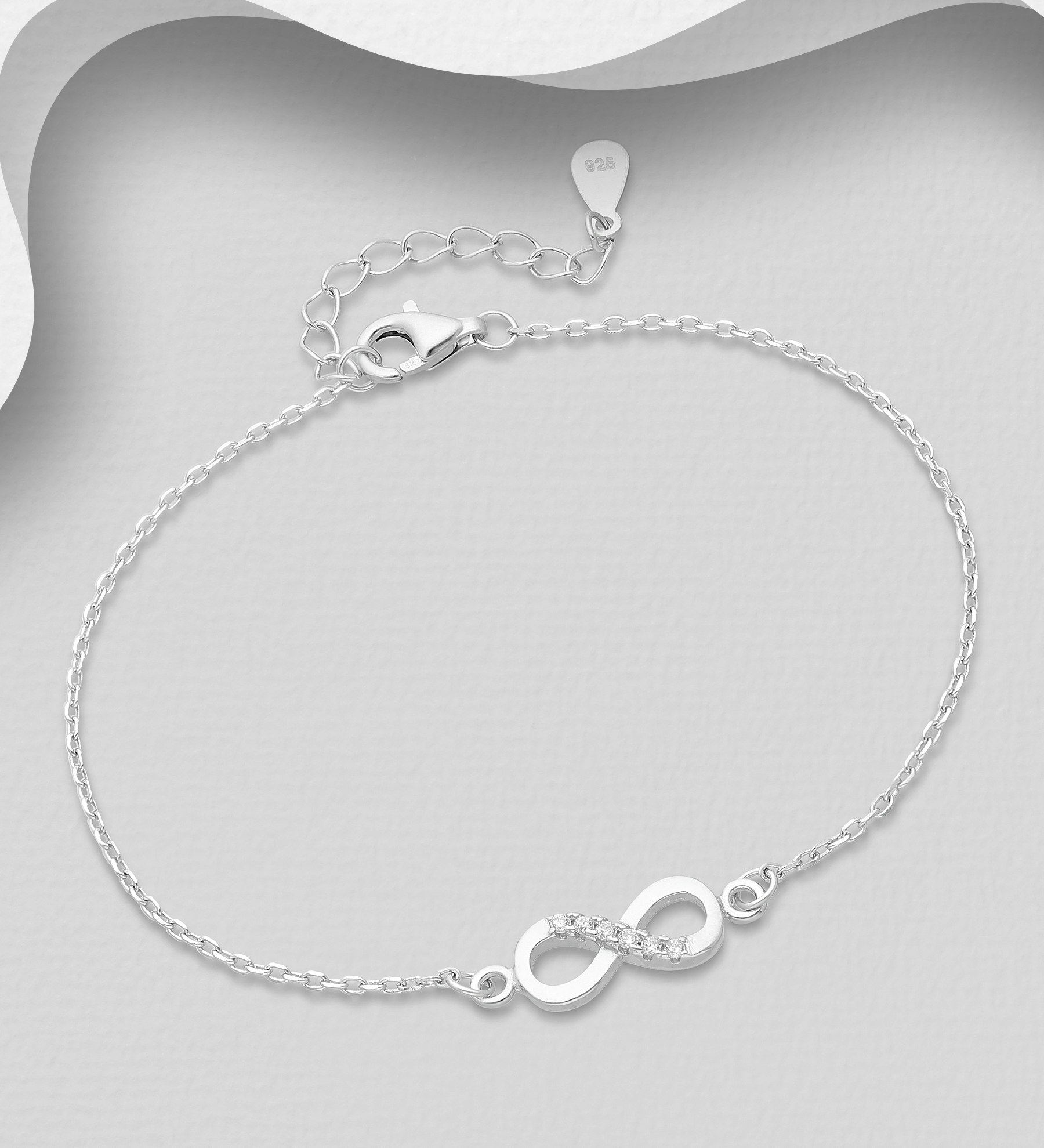 Silverarmband med Evighetssymbol - vackert armband till tjej/ dam i snygg design & äkta 925 sterling silver