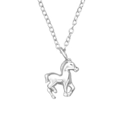 Barnhalsband Häst - sött halsband till barn i äkta 925 silver