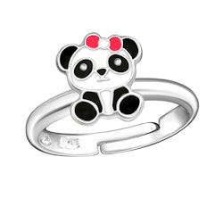 Barnring Panda - söt ring till barn i äkta silver