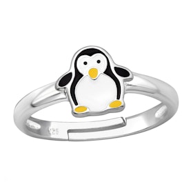Barnring Pingvin - söt ring till barn i äkta silver