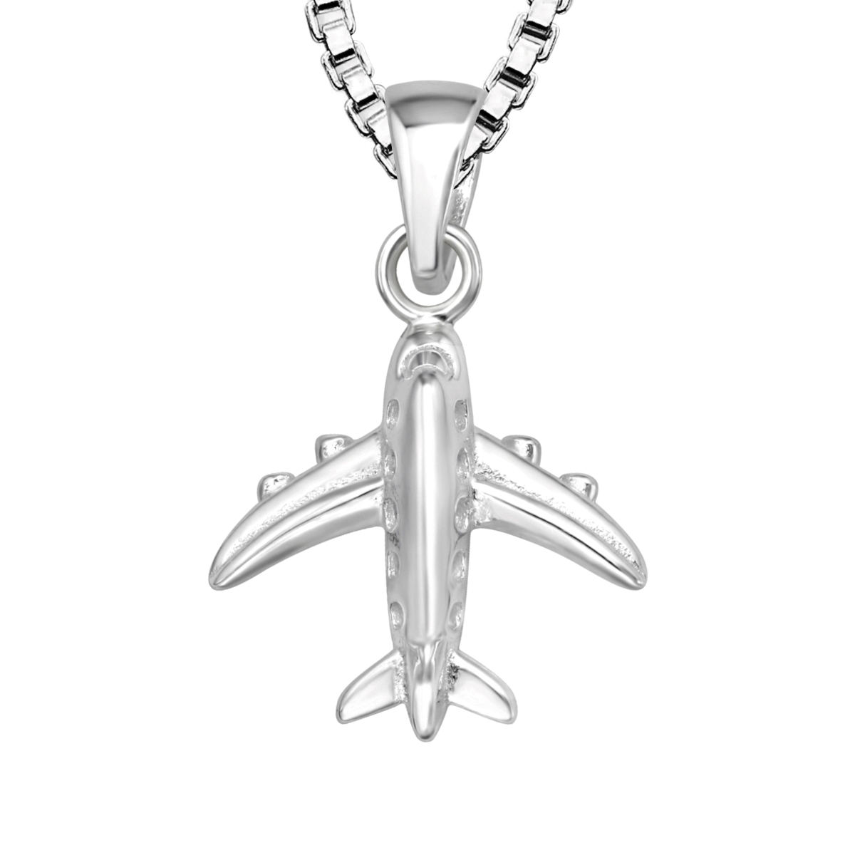 Halsband till pojke med fint hängande Flygplan - barnhalsband i äkta 925 sterling silver