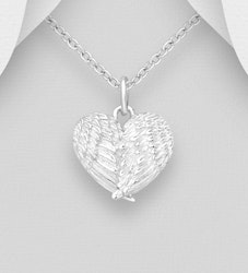 Halsband Hjärta av Änglavingar - fint smycke i äkta silver