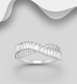 Silverring Elegant design med Cubic Zirkonia - äkta silver