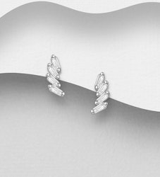 Silverörhängen studs - stilful design av cubic zirkonia stenar
