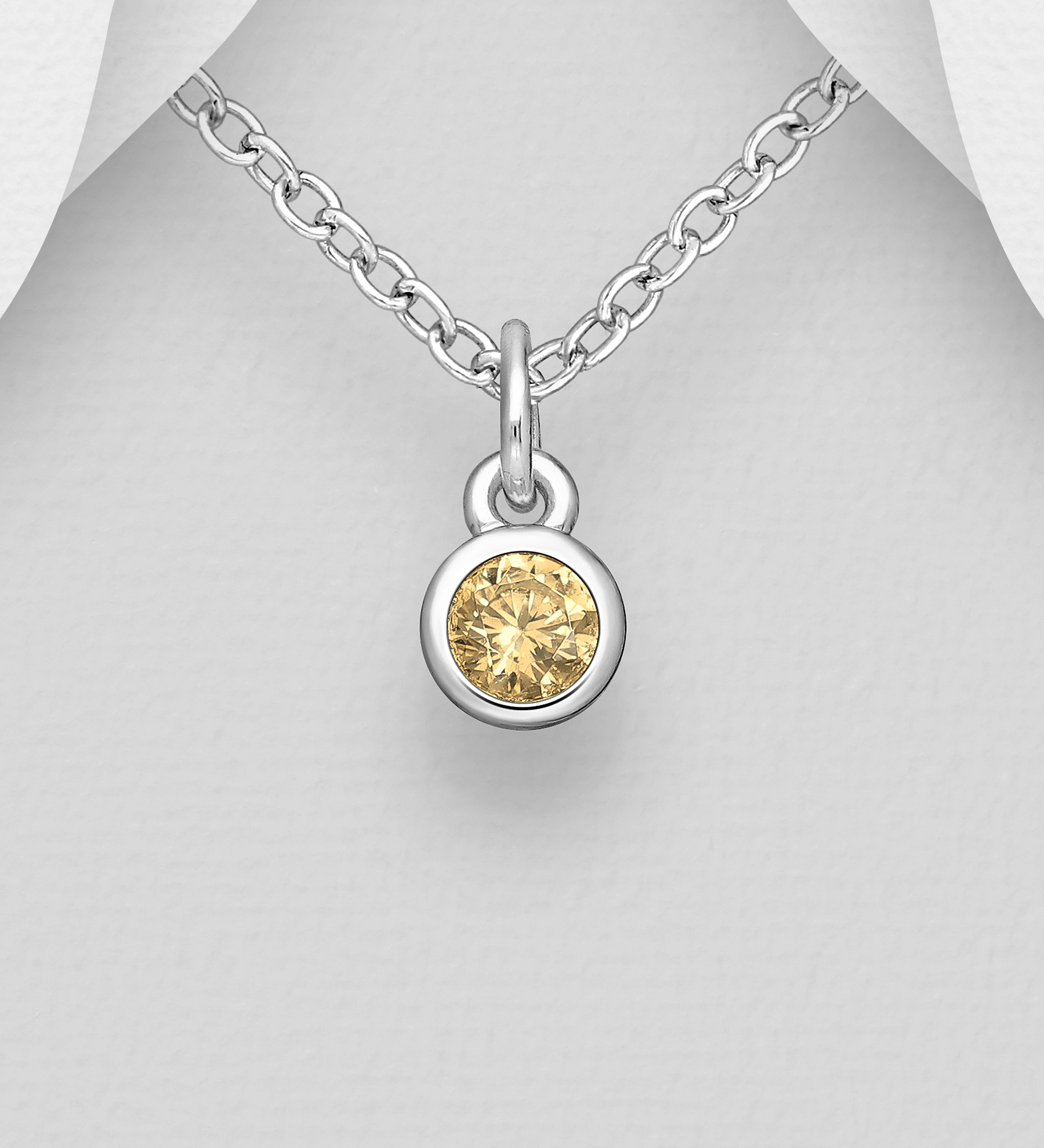 Månadssten November - halsband till barn i äkta silver - smycke med månadsstenar