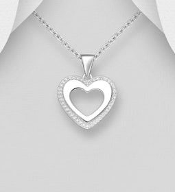 Halsband vackert Hjärta med cubic zirkonia stenar