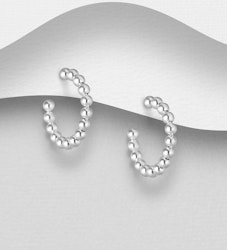 Silverörhängen ringar - snygga Creoler med kulor i silver