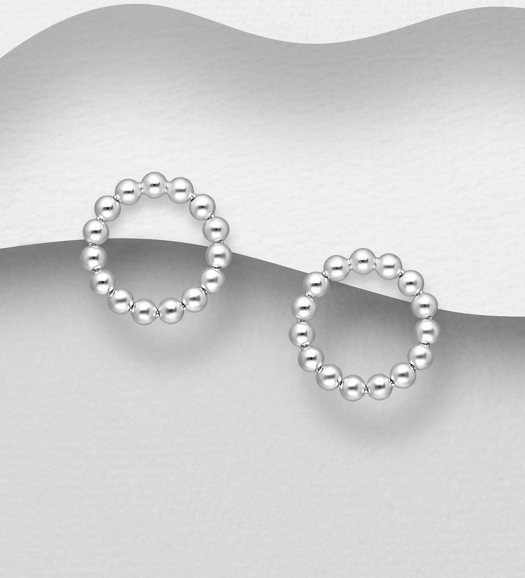 Silverörhängen - runda örhängen med silverkulor - Snygga & fina studs i äkta sterling silver