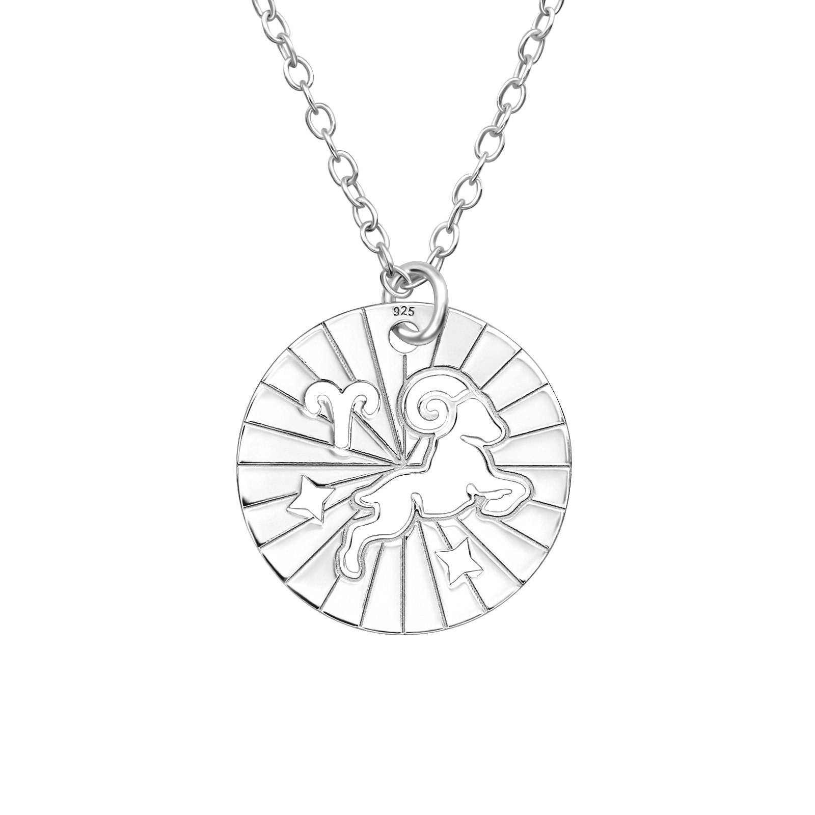 Silverhalsband Stjärntecken Väduren - halsband  i äkta 925 sterling silver