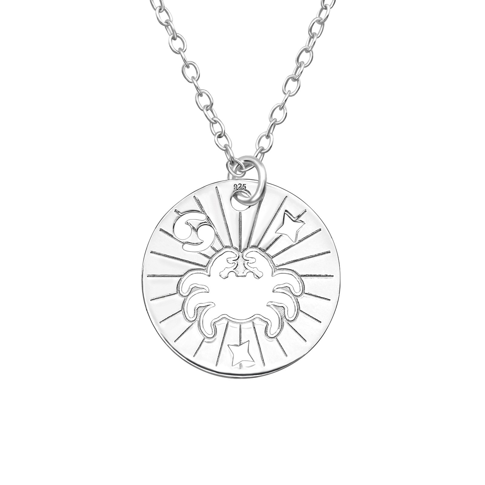 Silverhalsband Stjärntecken Kräfta - halsband i äkta 925 sterling silver