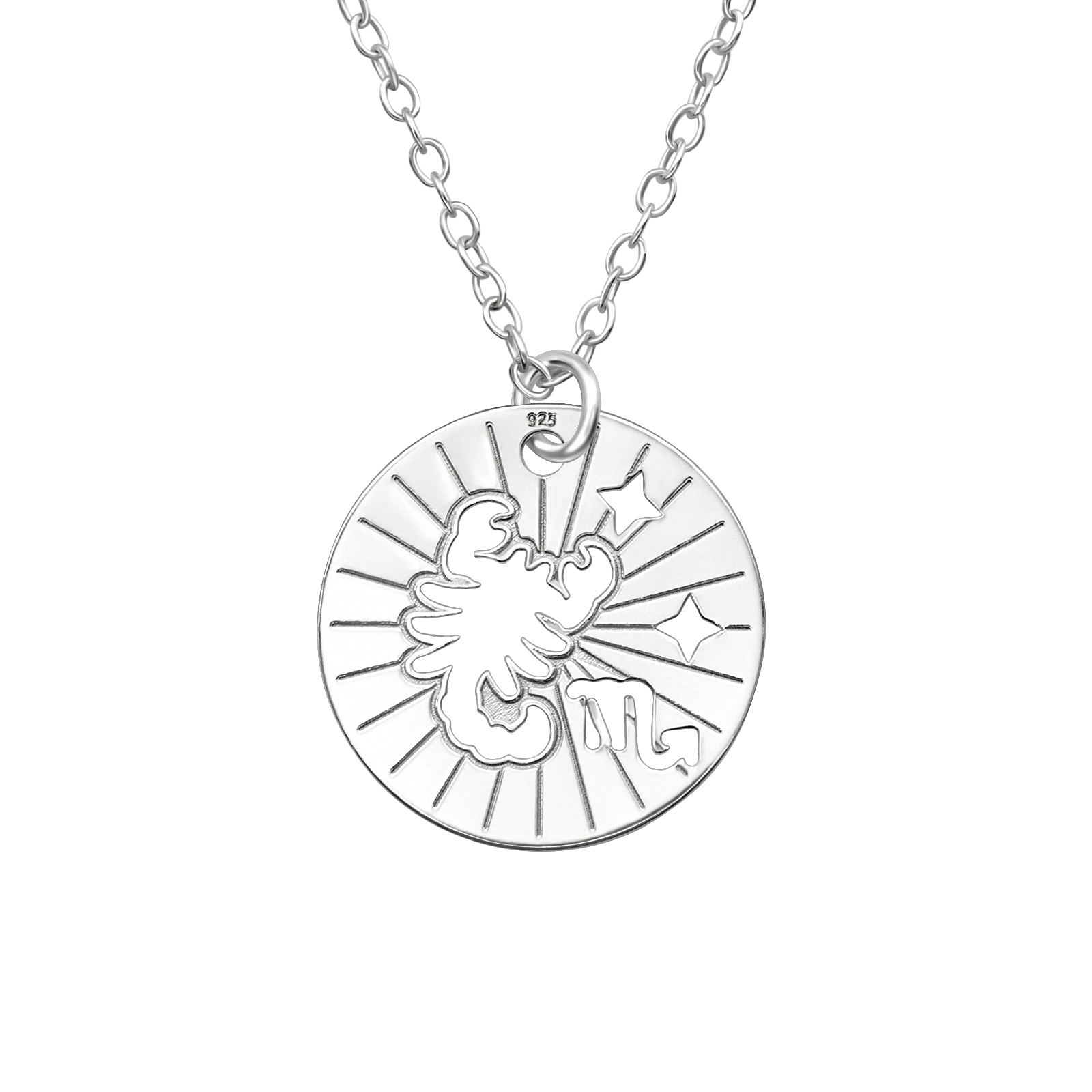 Silverhalsband Stjärntecken Skorpionen - halsband i äkta 925 sterling silver