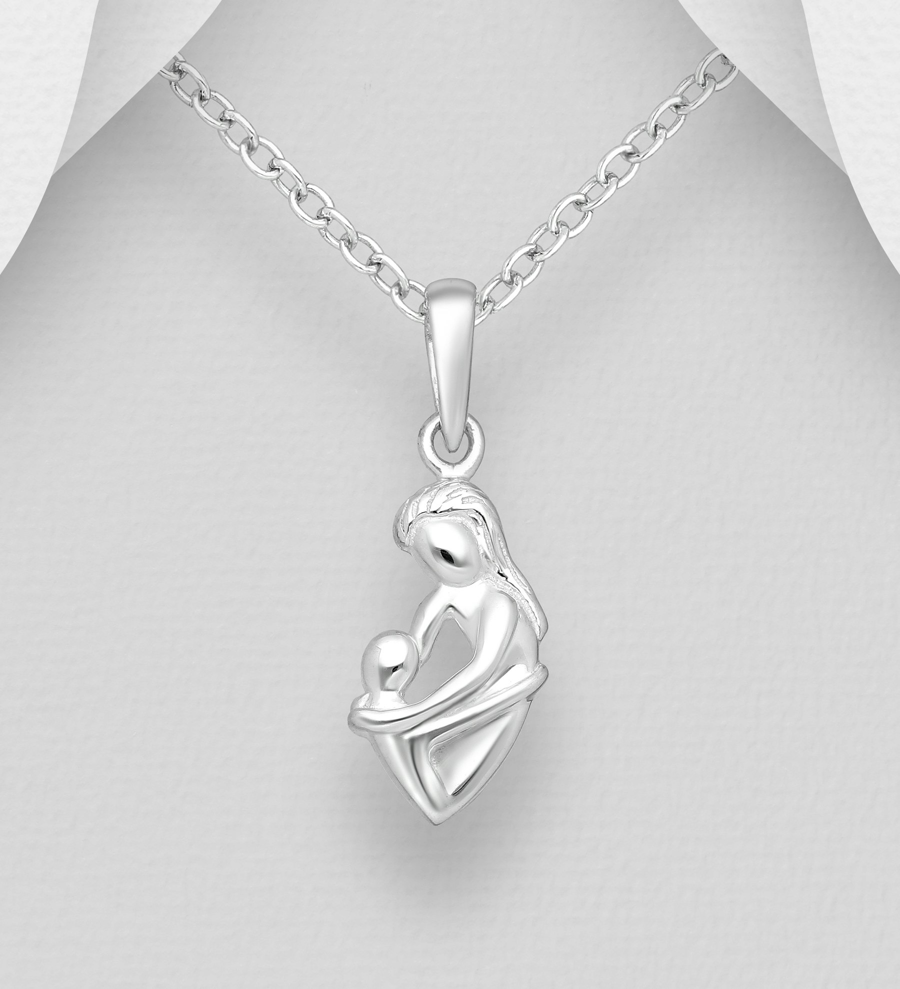 Mammasmycke - Mamma med bebis i äkta 925 silver