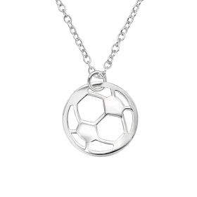 Halsband till pojke Fotboll - barnhalsband i silver