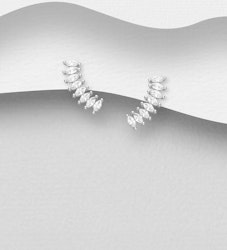 Silverörhängen - elegant design med stenar i äkta 925 silver
