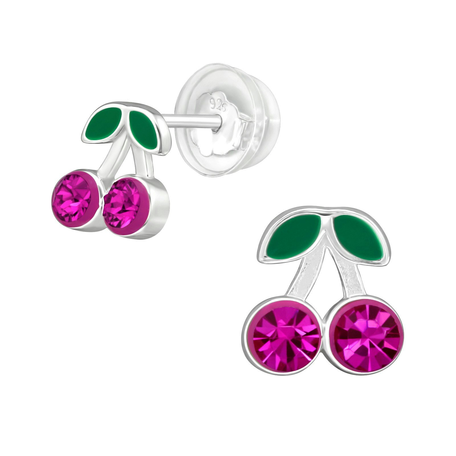 Barnörhängen rosa Körsbär- örhängen till barn i äkta 925 sterling silver