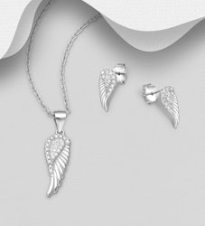 Presenttips - Smyckesset Änglavinge cubic zirkonia stenar