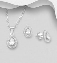 Presenttips - Smyckesset Droppe av cubic zirkonia stenar
