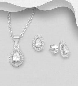 Presenttips - Smyckesset Droppe av cubic zirkonia stenar