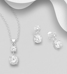 Presenttips - Smyckesset Dubbla cubic zirkonia stenar