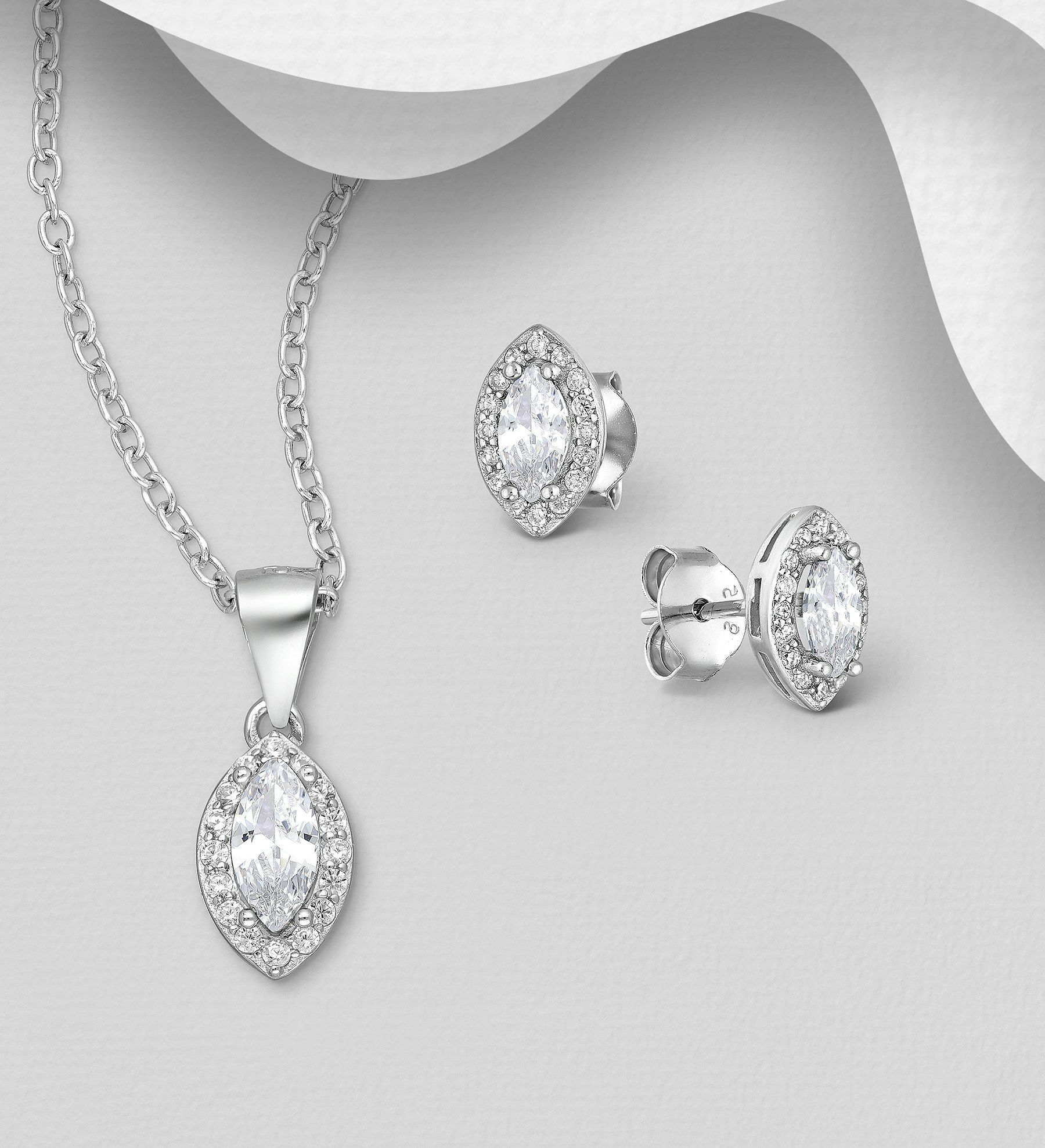 Presenttips - Smyckesset Söt design av cubic zirkonia sten - present till mamma, dam, älskling, flickvän, fru, frun, frugan, sambo