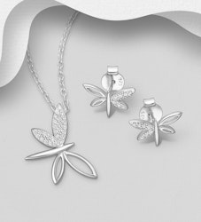 Presenttips - Smyckesset Trollslända cubic zirkonia stenar