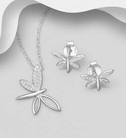Presenttips - Smyckesset Trollslända cubic zirkonia stenar