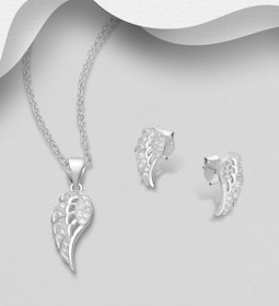 Presenttips - Smyckesset Änglavinge glittrande cubic sten