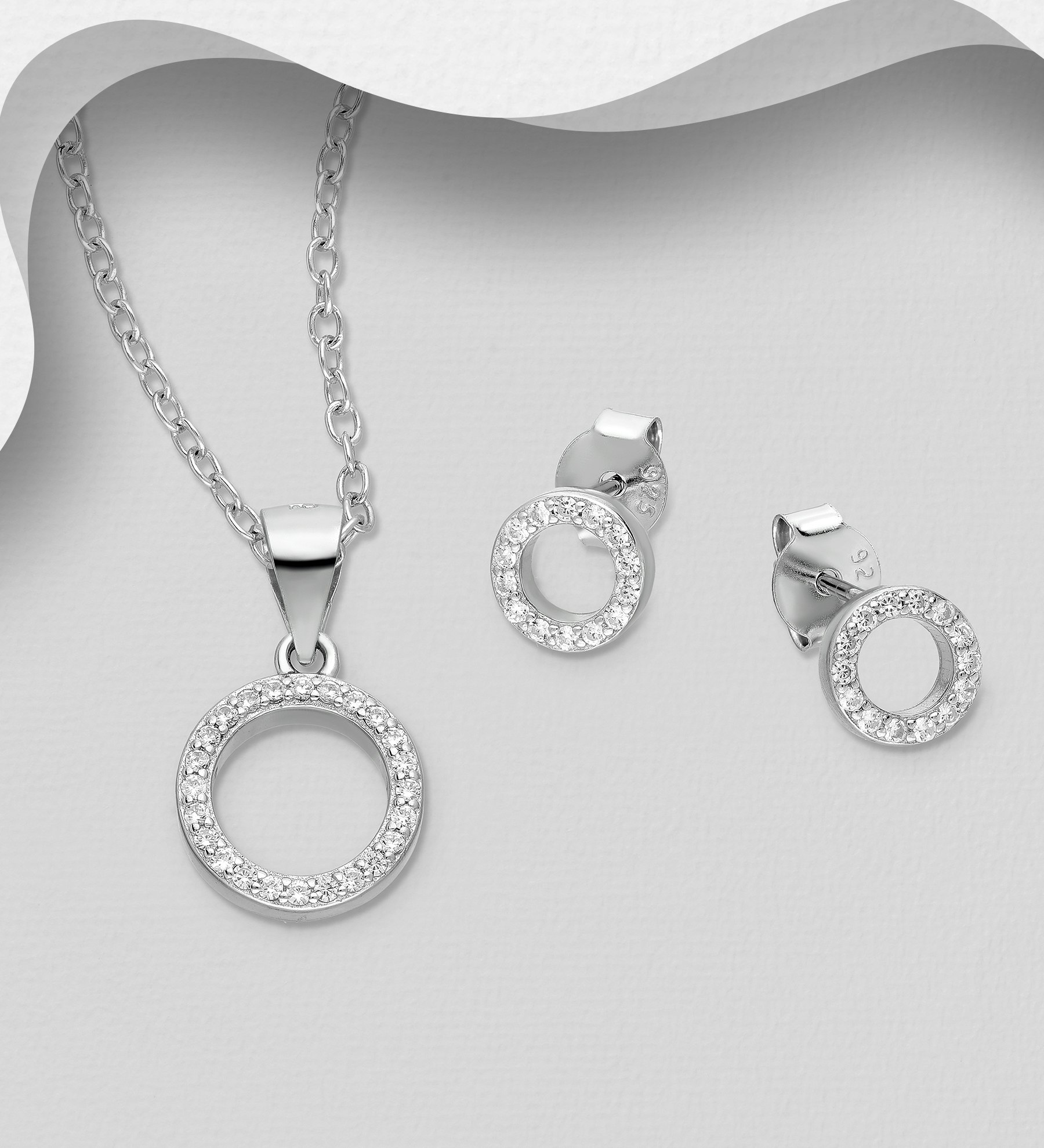 Presenttips - Smyckesset Ring glittrande cubic zirkonia - present till dam, älskling, flickvän, fru, frun, frugan, sambo, mamma