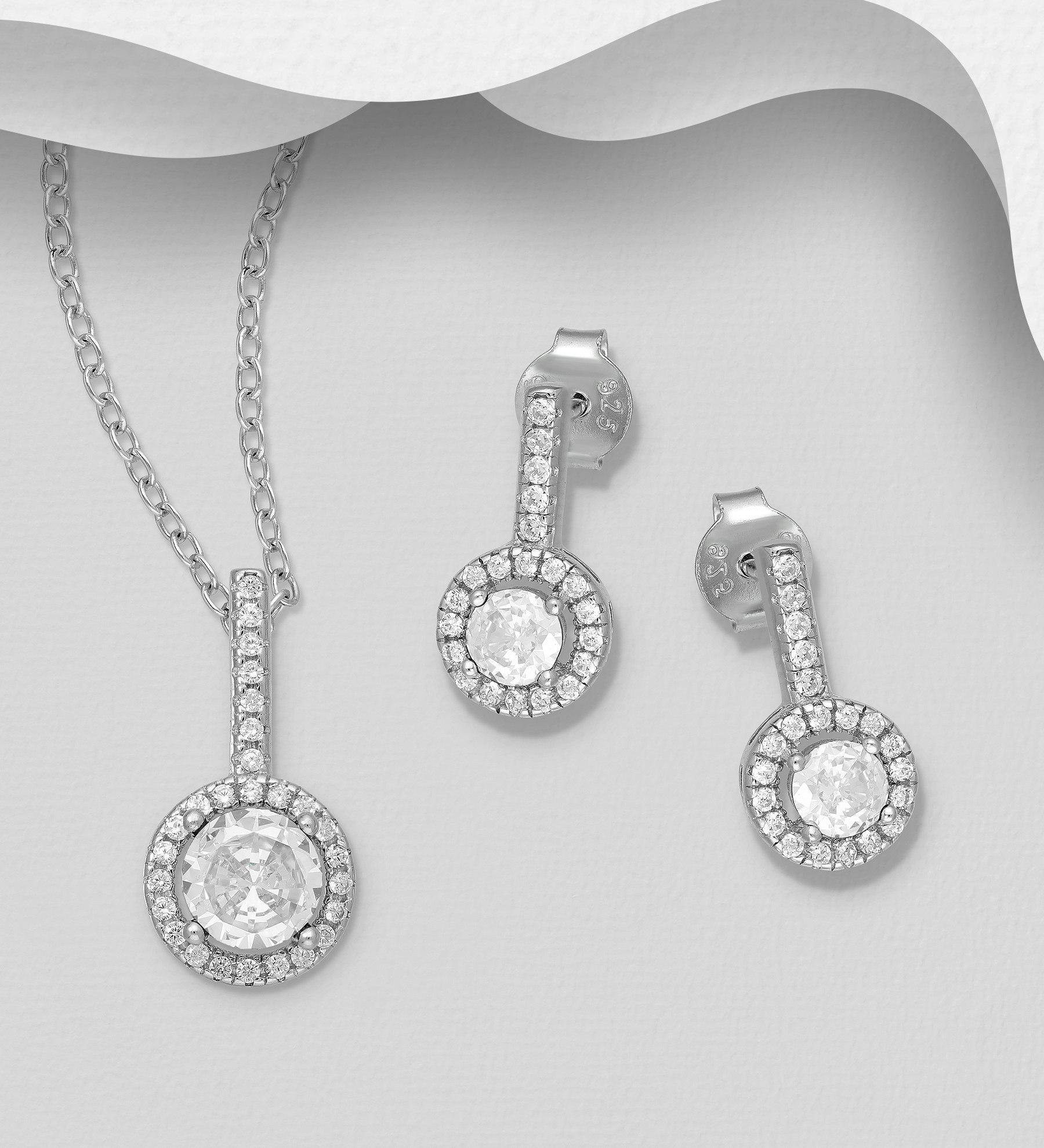 Presenttips - Smyckesset Stilfulla smycken med cubic sten - present till mamma, dam, älskling, flickvän, fru, frun, frugan, sambo