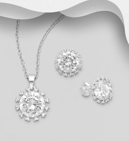 Presenttips - Smyckesset glittrande runda cubic stenar