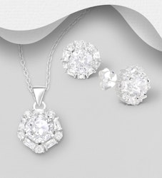Presenttips - Smyckesset Elegant design med zirikonia sten