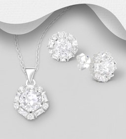 Presenttips - Smyckesset Elegant design med zirikonia sten