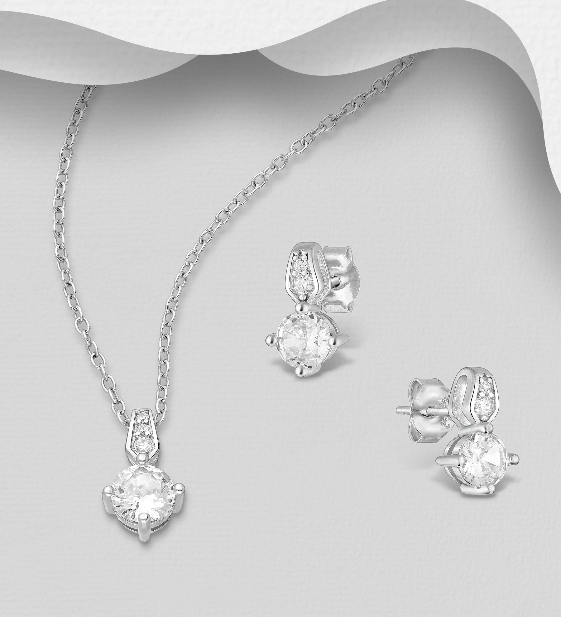 Presenttips - Smyckesset 925 sterling silver vackra hängen med cubic zirkonia