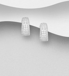 Silverörhängen lyxiga örhängen fyllda med cubic zirkonia