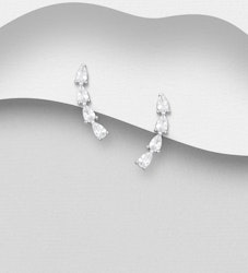 Silverörhängen - elegant design av örhängen med stenar
