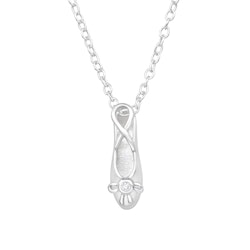 Barnhalsband Balettsko med cubic sten - halsband i silver