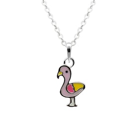 Barnhalsband lila Flamingo - halsband till barn i äkta silver