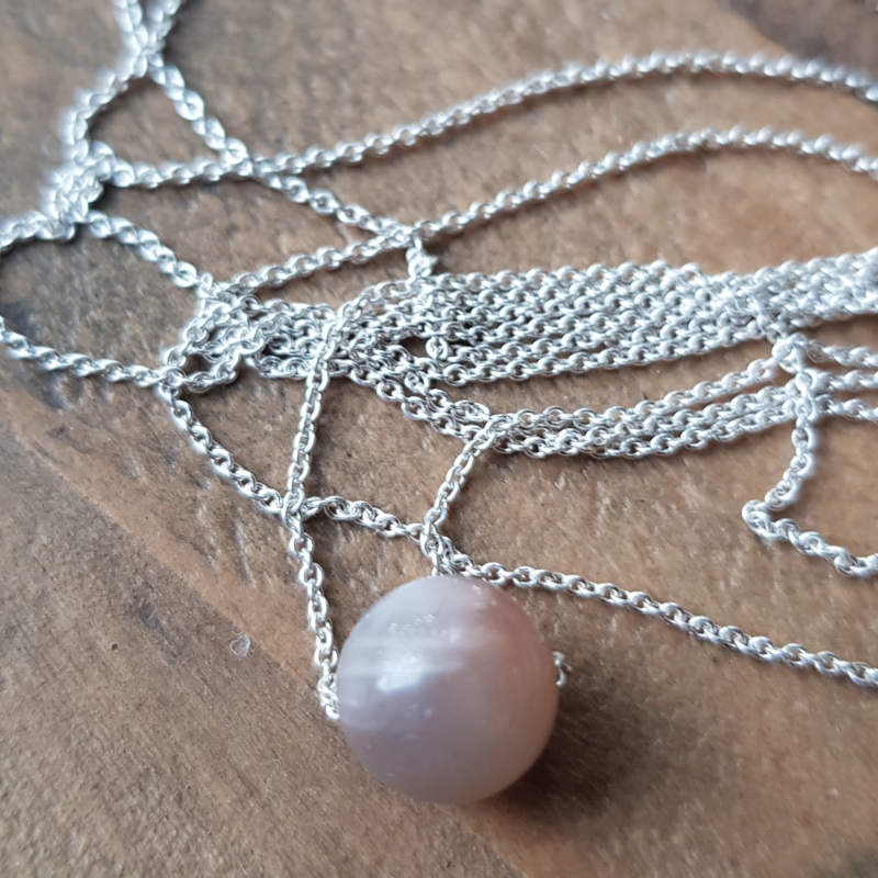 Silverhalsband Sweet simplicity månsten long