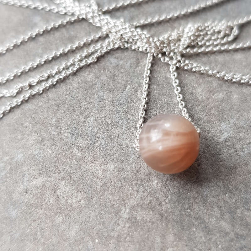 Silverhalsband Sweet simplicity månsten long