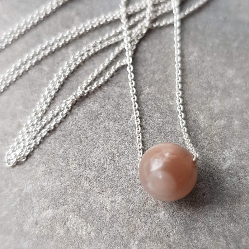 Silverhalsband Sweet simplicity månsten long