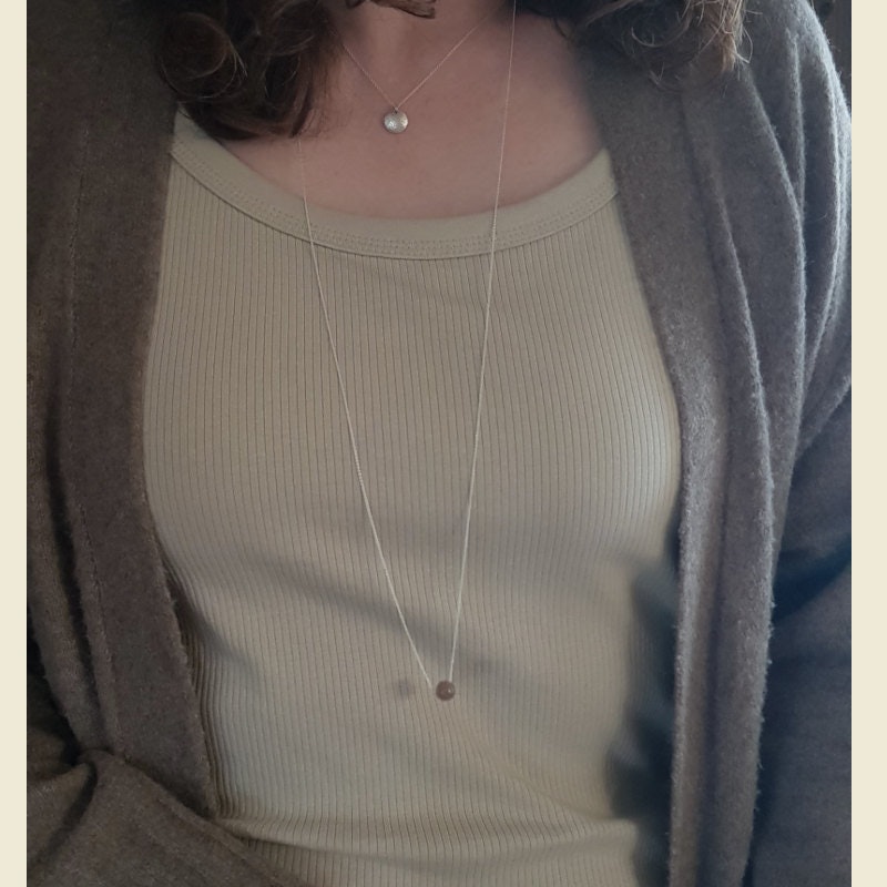 Silverhalsband Sweet simplicity månsten long tillsammans med silverhalsband La luna grace