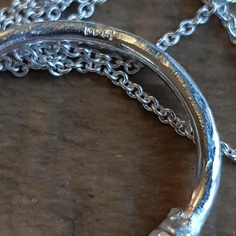 Silverhalsband Weave, detaljbild 925 stämpel