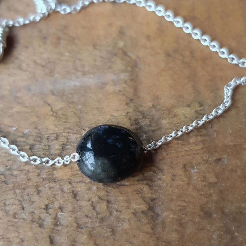 Silverarmband Tiny pebbles onyx